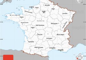 France Map by Region Gray Simple Map Of France Single Color Outside