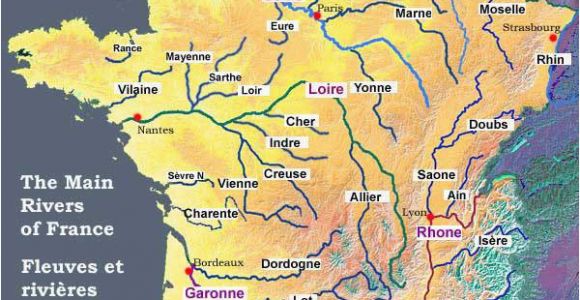 France Map with Rivers and Mountains Map Of the Rivers In France About France Com