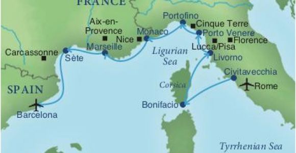France Monaco Map Cruising the Rivieras Of Italy France Spain