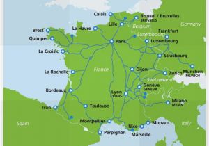 France Rail Network Map Map Of Tgv Train Routes and Destinations In France