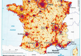 France Temperature Map France Population Density and Cities by Cecile Metayer Map