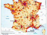 France Temperature Map France Population Density and Cities by Cecile Metayer Map