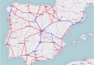 France Tgv Network Map Rail Map Of Spain and Portugal