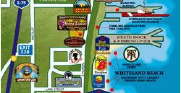 Frankenmuth Michigan Map Puremichigan Map Of Mackinaw City I Love Michigan Pinterest