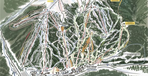 Fraser Colorado Map Winter Park Colorado Map New Copper Mountain Resort Trail Map Maps