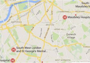 Fulham England Map Index Of Lunatic asylums and Mental Hospitals