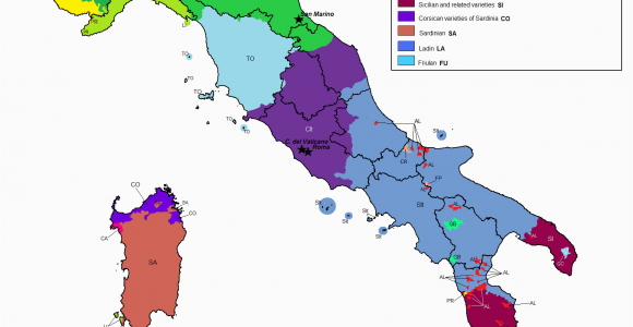Full Map Of Italy Linguistic Map Of Italy Maps Italy Map Map Of Italy Regions