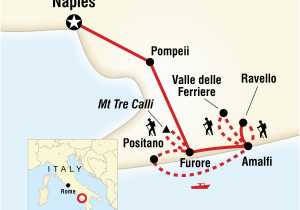 Furore Italy Map Map Of the Route for Local Living Italy Amalfi Coast Honeymoon