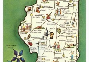 Galena Ohio Map Vintage State Map Postcards Vintage 1970s Illinois State Map