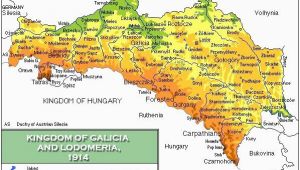 Galicia Eastern Europe Map Map Of the Kingdom Of Galicia 1914 Galicia Eastern