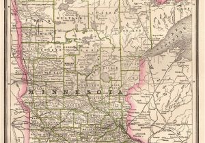 Geographical Map Of Minnesota Details About 1886 Antique Minnesota Map State Map Of Minnesota