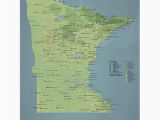 Geographical Map Of Minnesota Map Of Minnesota Amazon Com