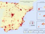 Geographical Map Of Spain Quantitative Population Density Map Of Spain Lighter Colors