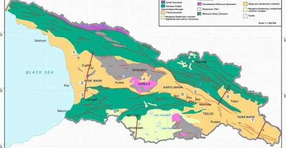 Geological Map Of Georgia Evolution Of the Late Cenozoic Basins Of Georgia Sw Caucasus A