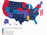 Georgia Ccw Reciprocity Map Mississippi Concealed Carry Gun Laws Uscca Ccw Reciprocity Map