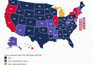 Georgia Concealed Carry Reciprocity Map Michigan Concealed Carry Gun Laws Uscca Ccw Reciprocity Map Last