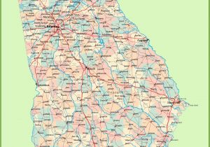 Georgia Counties Map with Cities Georgia Road Map with Cities and towns