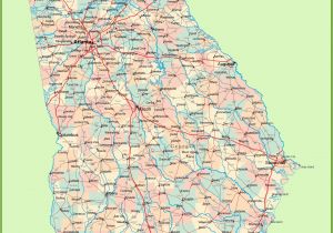 Georgia County and City Map Georgia Road Map with Cities and towns
