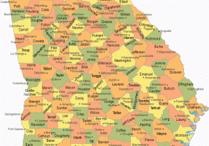 Georgia County Map with Roads Map Of Counties In Georgia Map Of Georgia Cities Georgia Road Map