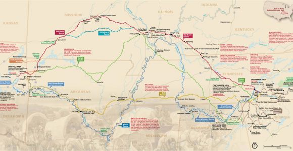 Georgia National Parks Map Maps Trail Of Tears National Historic Trail U S National Park