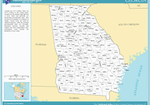 Georgia State Map with Cities and Counties Printable Maps Reference