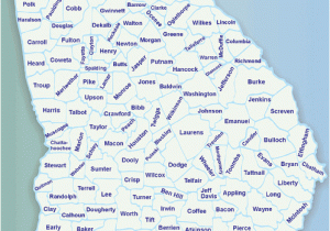 Georgia State Map with Counties and Cities Georgia Counties Map