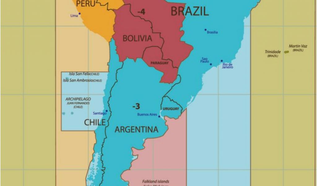 Time Zone Map south America Time Zones secretmuseum