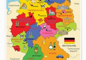 German Language Map Of Europe Premium Poster Bundeslander Fur Kinder Schule Germany