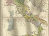 Germany to Italy Map 1887 Italien Zur Zeit Kaiser Augustus Alte Landkarte Antique Map