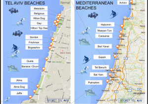 Glass Beach California Map Best Beaches In israel Secret Tel Aviv