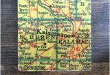 Glen Arbor Michigan Map Traverse City Michigan Map Coaster with Cork Backing Leelanau Etsy