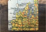 Glen Arbor Michigan Map Traverse City Michigan Map Coaster with Cork Backing Leelanau Etsy