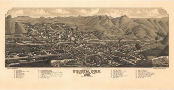 Golden Colorado Map Historic Map Golden Co 1882 Maps Pinterest Colorado