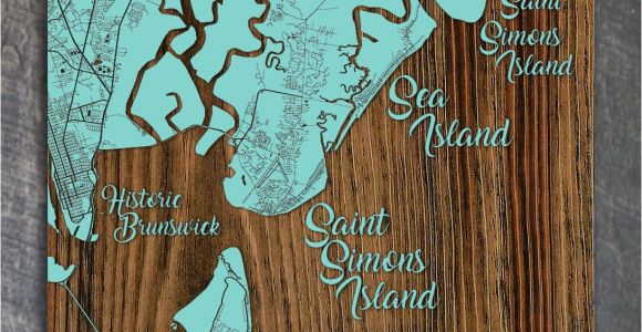 Golden isles Of Georgia Map Golden isles Georgia Whimsical Map Fire Pine