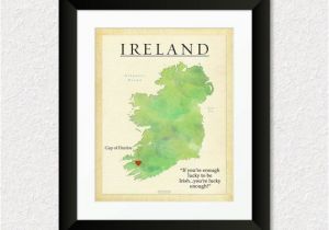 Golf In Ireland Map Custom Ireland Map Personalized Map Gift Birthday by Keepsakemaps