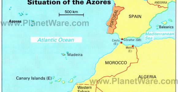 Google Map Of Spain and Portugal Azores islands Map Portugal Spain Morocco Western Sahara Madeira