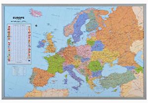 Graphic Maps Europe Answers Pinboard World Map or Map Of Europe 90 X 60 Cm Includes 12 Flag Pins Europe