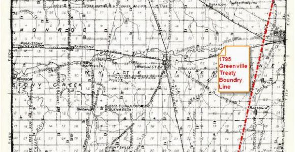 Greenville Ohio Map 1795 Greenville Treaty Line Map Randolph County Historical society