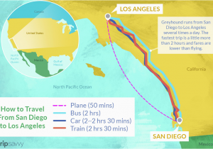 Greyhound Map California San Diego to Los Angeles All Of the Travel Options