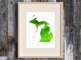 Hand Map Of Michigan Great Lakes State Michigan Watercolor Map Art Print Michigan