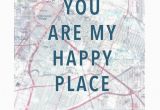 Happy Texas Map Houston You are My Happy Place Print 11×14 Travel Print Wall Art