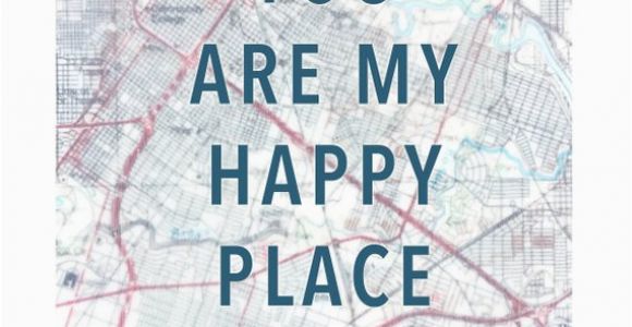 Happy Texas Map Houston You are My Happy Place Print 11×14 Travel Print Wall Art