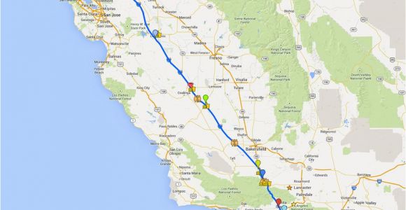 Harris Ranch California Map Driving From La to San Francisco On I 5 Highway