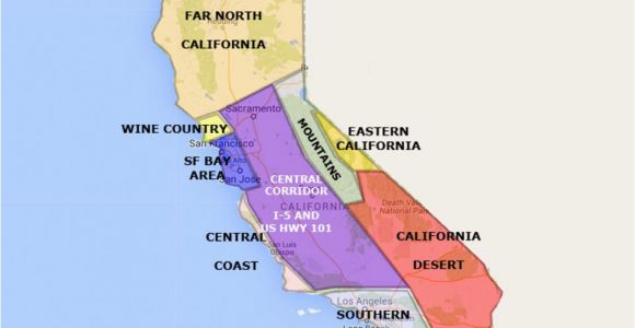 High Desert California Map Best California State by area and Regions Map