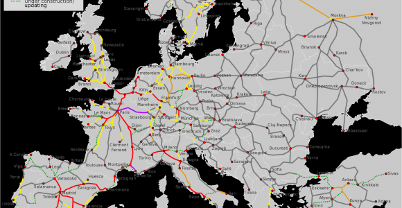 High Speed Rail Map Europe Eu Hsr Network Plan Infrastructure Of China Map Diagram