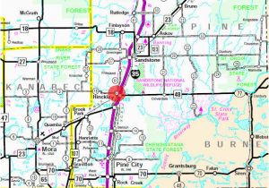 Highway 61 Minnesota Map Guide to Hinckley Minnesota