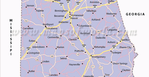 Highway Map Of Alabama Alabama Road Map Alabama Highways Map Alabama Interstates