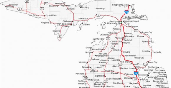 Highway Map Of Michigan Highway Map Of Usa Map Of Michigan Cities Michigan Road Map