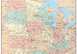 Highway Map Of Minnesota and Wisconsin Usa Midwest Region Map with States Highways and Cities Map Resources