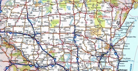 Highway Map Of Minnesota and Wisconsin Wisconsin Road Map